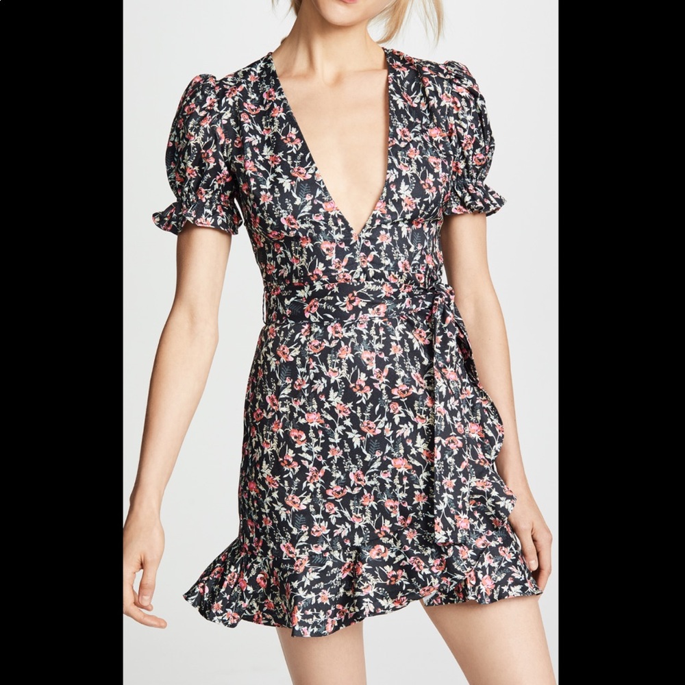 Lioness Tell Me Lies Floral Wrap Dress XS